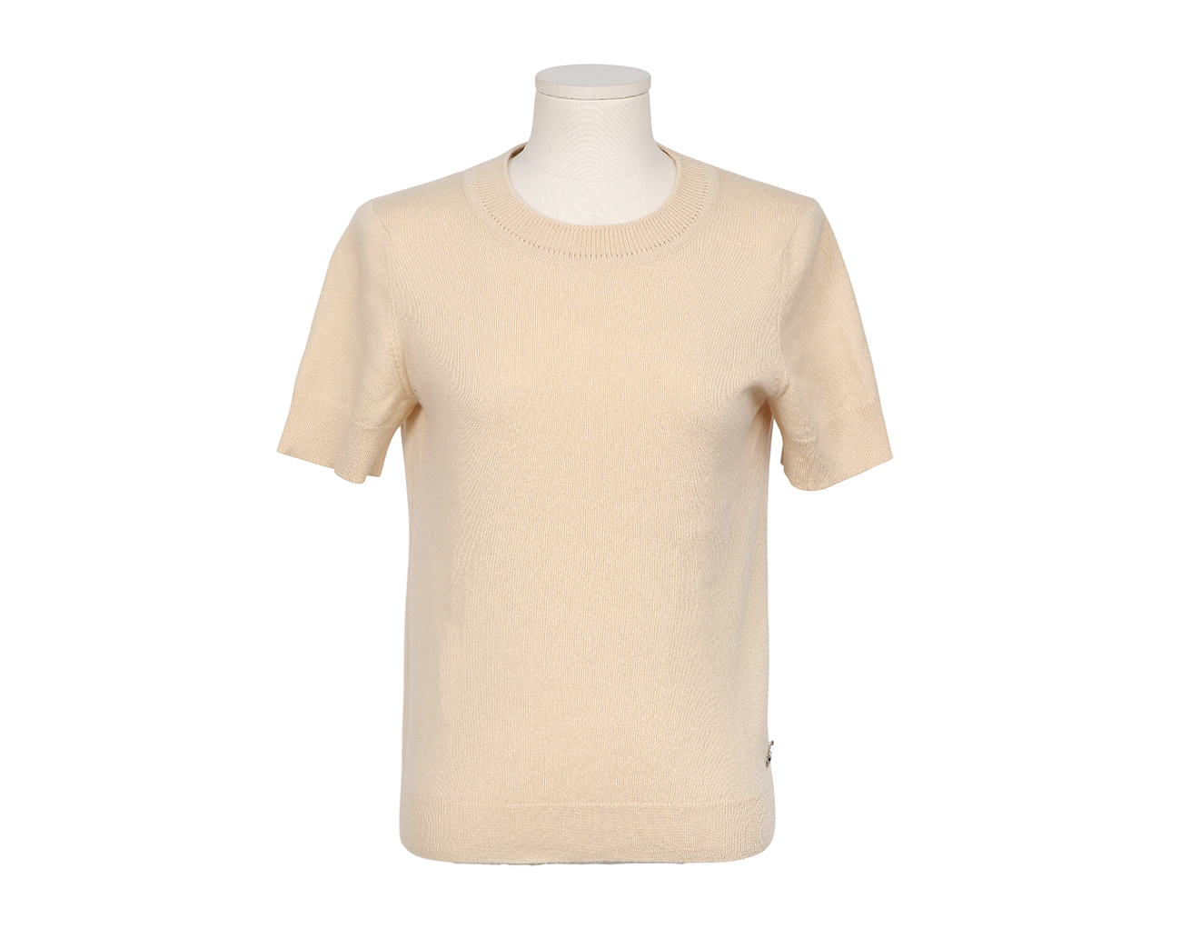 에르메스 캐시미어 숏 슬리브 스웨터 베이지 38