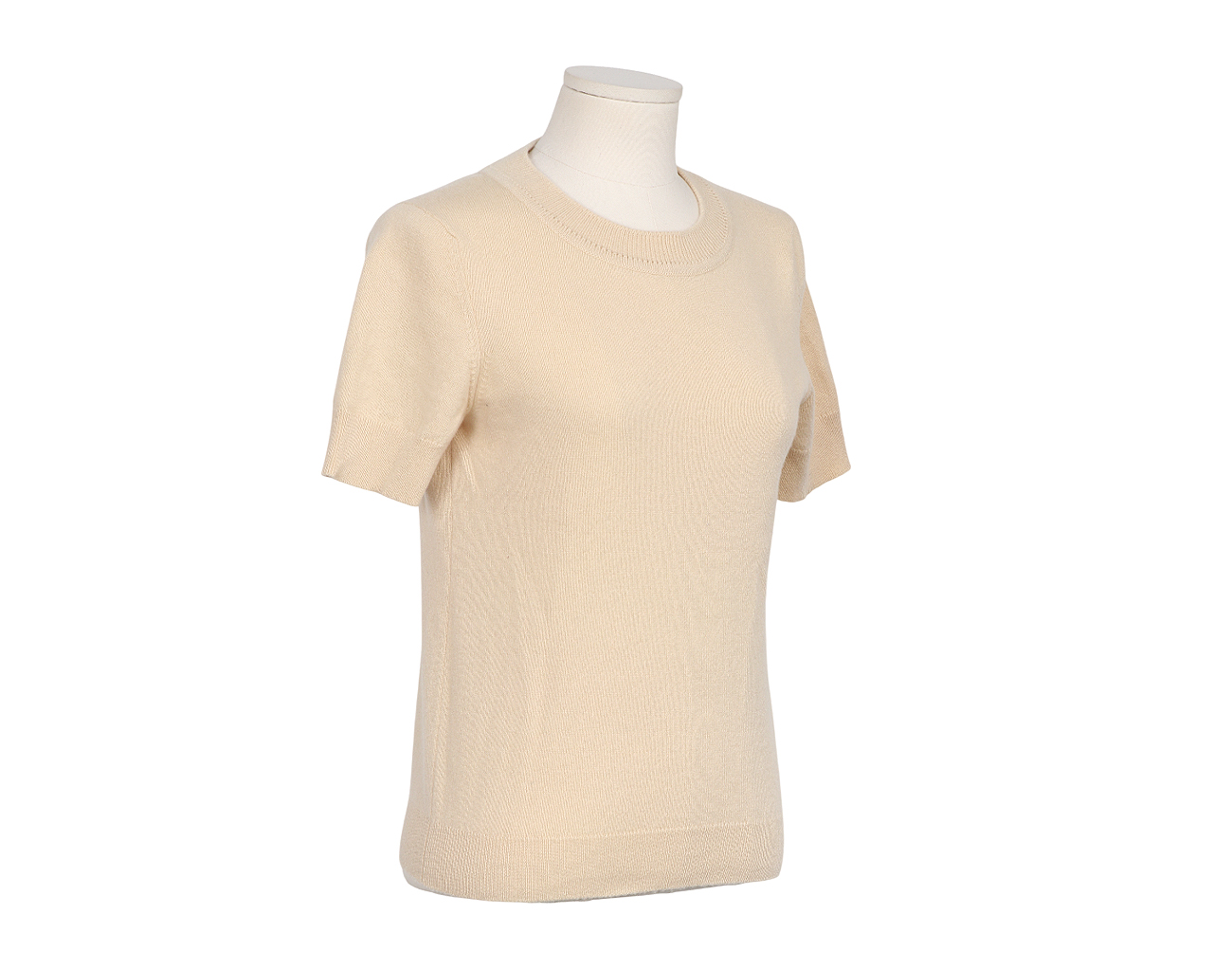 에르메스 캐시미어 숏 슬리브 스웨터 베이지 38