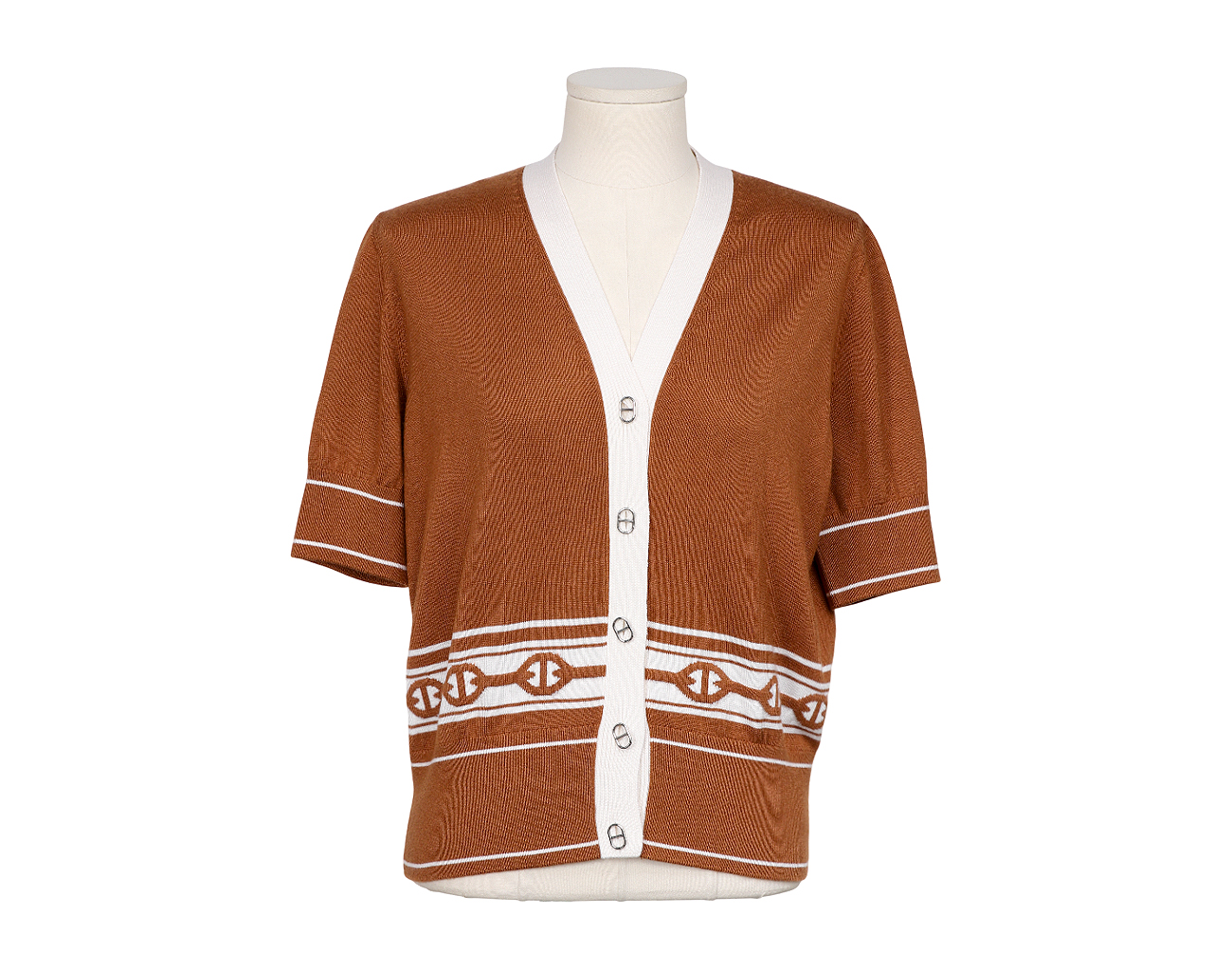 에르메스 샹달 숏 슬리브 가디건 마론 알레잔 42