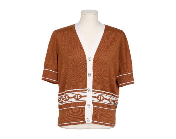 에르메스 샹달 숏 슬리브 가디건 마론 알레잔 42