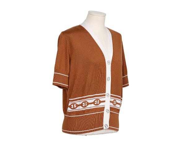 에르메스 샹달 숏 슬리브 가디건 마론 알레잔 42