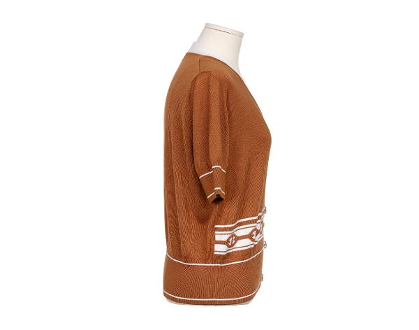 에르메스 샹달 숏 슬리브 가디건 마론 알레잔 42