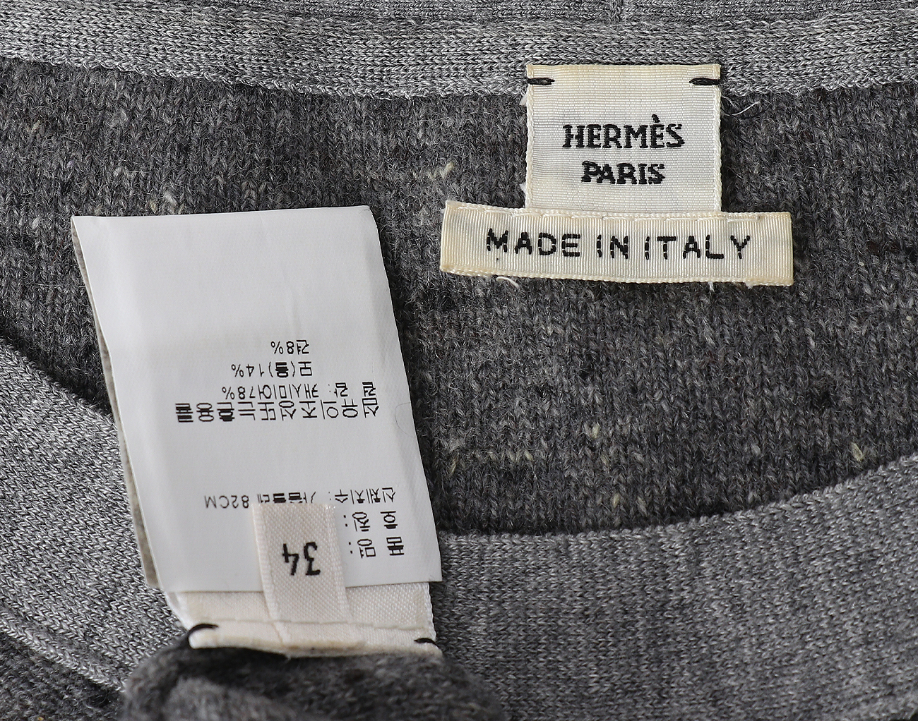 에르메스 캐시미어 니트 드레스 그레이 34