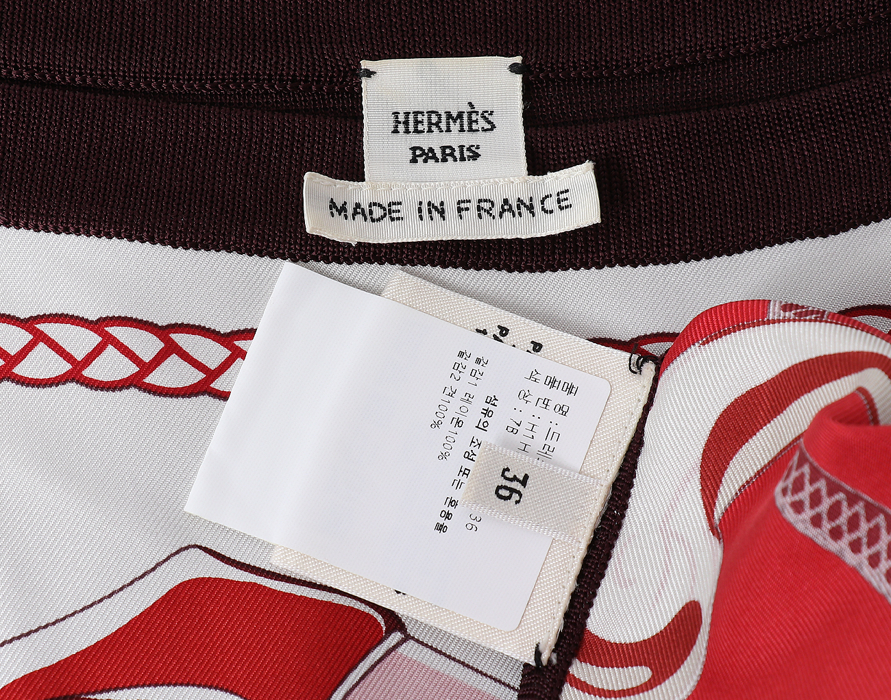 에르메스 트윌렌 슬리브리스 드레스 루즈 코클리코 36