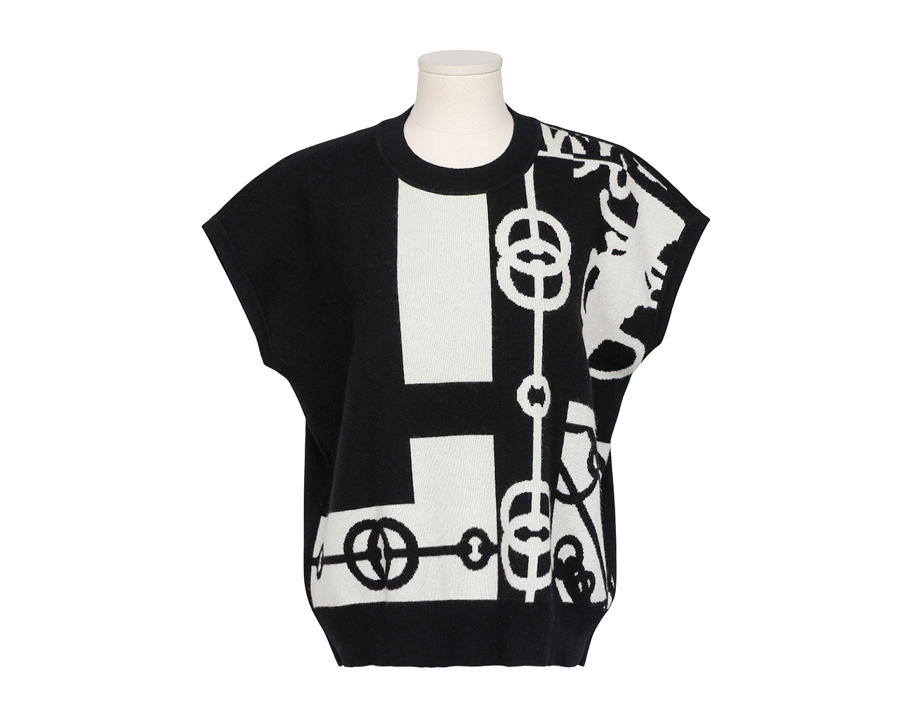 에르메스 클리크티 숏 슬리브 스웨터 블랙 38