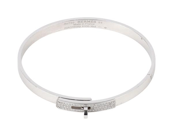 에르메스 켈리 브레이슬릿 화이트골드 하프 다이아몬드 ST