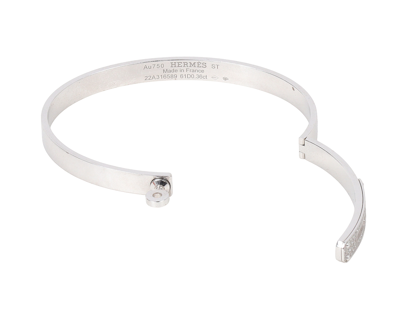 에르메스 켈리 브레이슬릿 화이트골드 하프 다이아몬드 ST