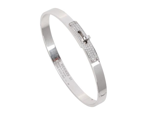 에르메스 켈리 브레이슬릿 화이트골드 하프 다이아몬드 ST