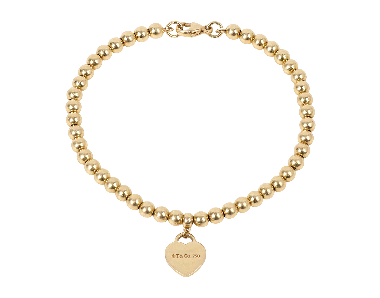 티파니앤코 리턴 투 티파니 미니 하트 태그 비드 브레이슬릿 옐로우골드