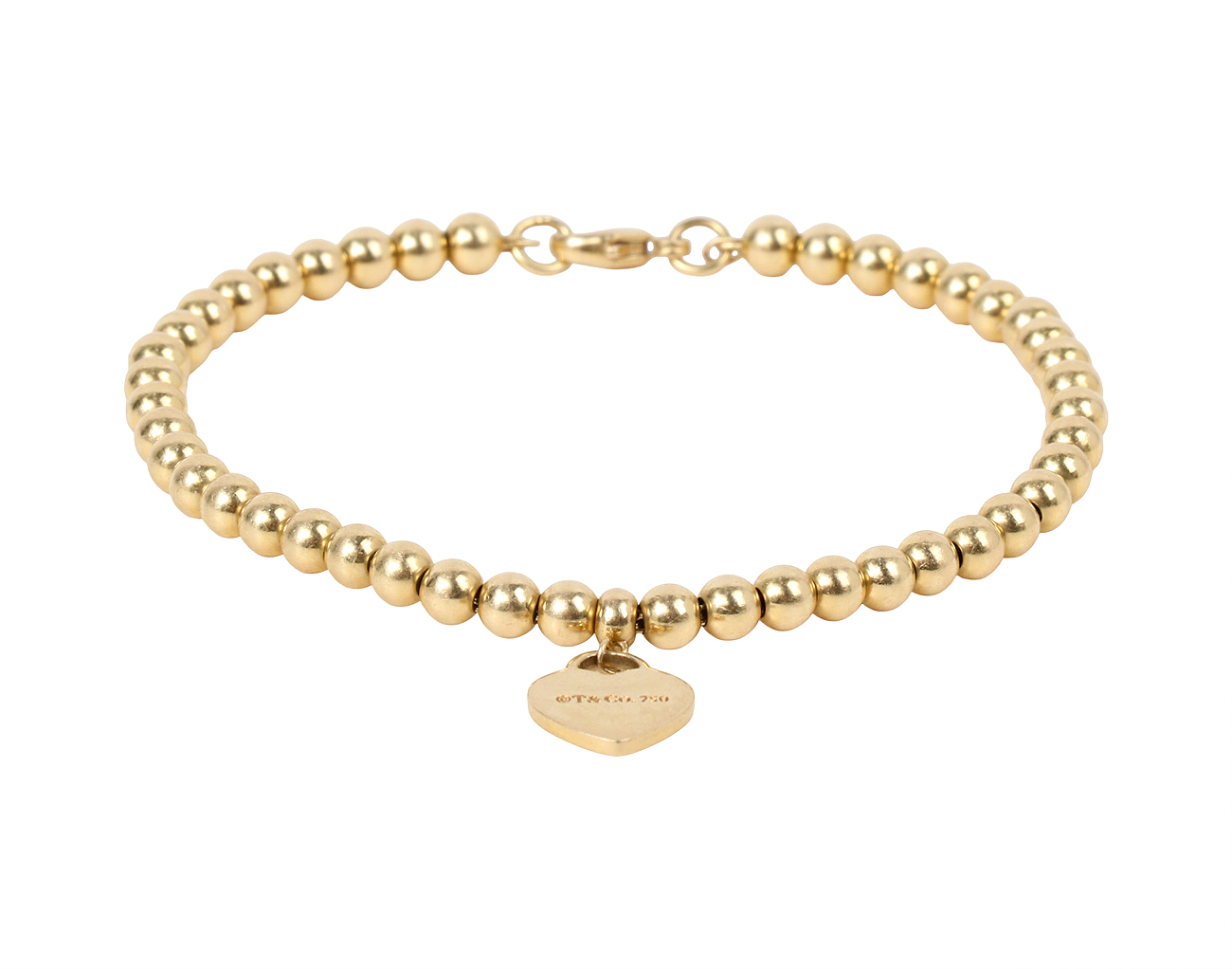 티파니앤코 리턴 투 티파니 미니 하트 태그 비드 브레이슬릿 옐로우골드