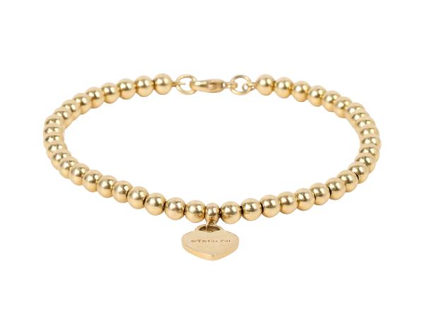 티파니앤코 리턴 투 티파니 미니 하트 태그 비드 브레이슬릿 옐로우골드