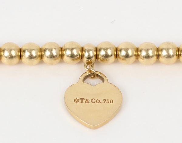 티파니앤코 리턴 투 티파니 미니 하트 태그 비드 브레이슬릿 옐로우골드