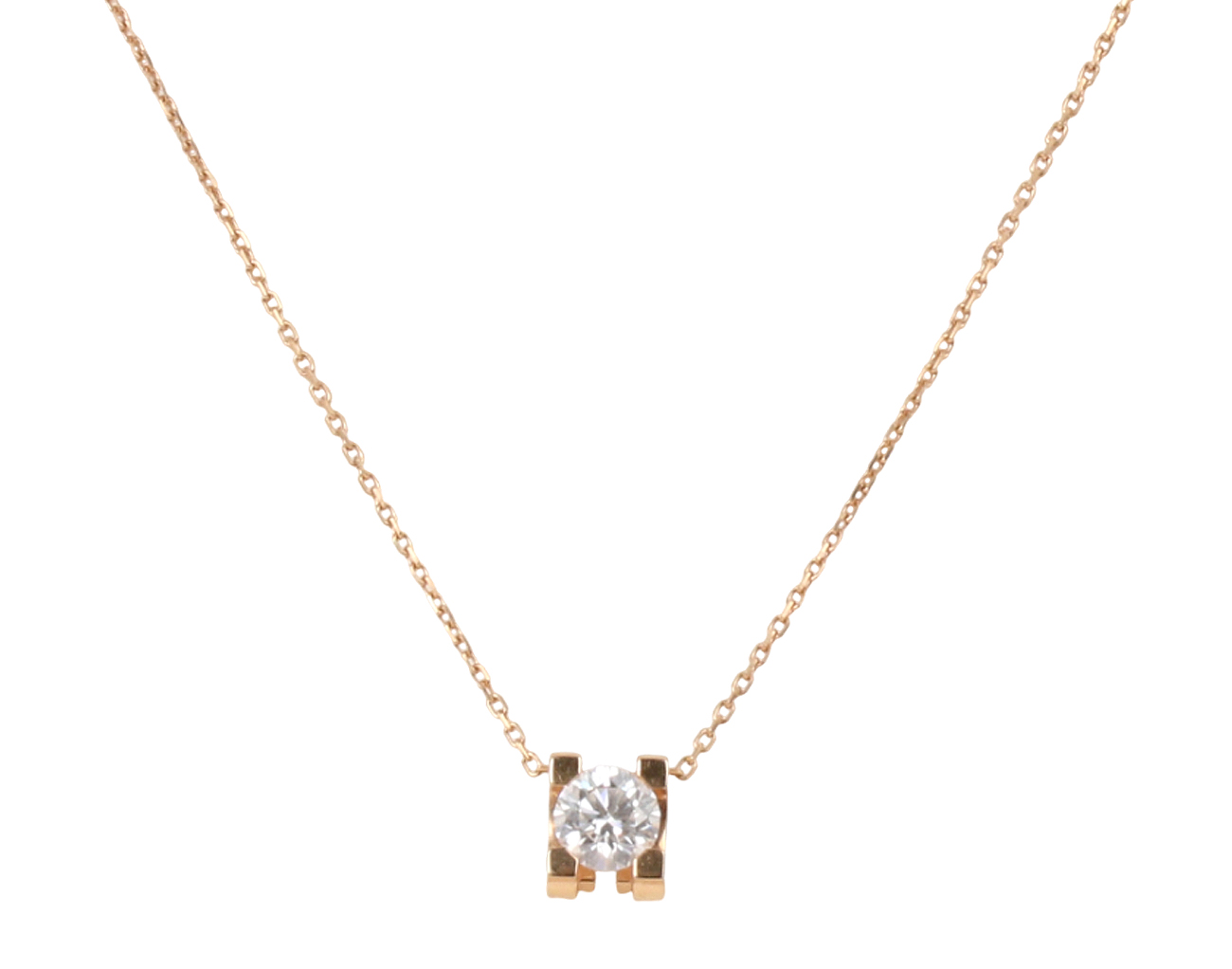 까르띠에 C 드 까르띠에 펜던트 핑크골드 브릴리언트 컷 다이아몬드