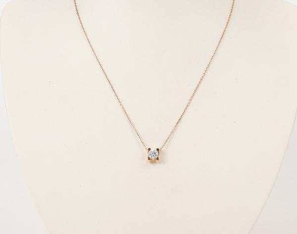 까르띠에 C 드 까르띠에 펜던트 핑크골드 브릴리언트 컷 다이아몬드