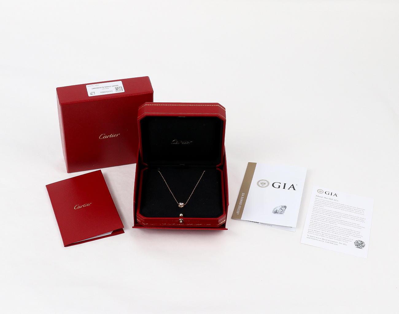 까르띠에 C 드 까르띠에 펜던트 핑크골드 브릴리언트 컷 다이아몬드