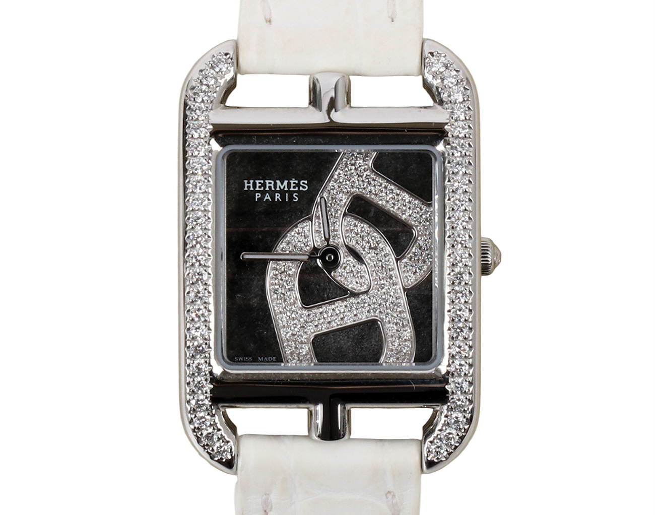 에르메스 케이프 코드 샹달 주얼리 워치 스몰 스틸 다이아몬드