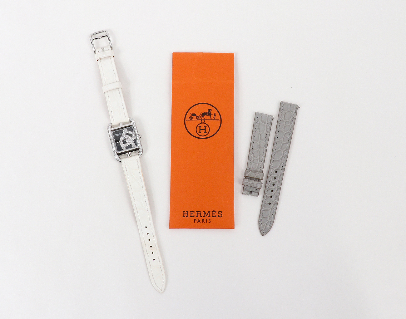 에르메스 케이프 코드 샹달 주얼리 워치 스몰 스틸 다이아몬드