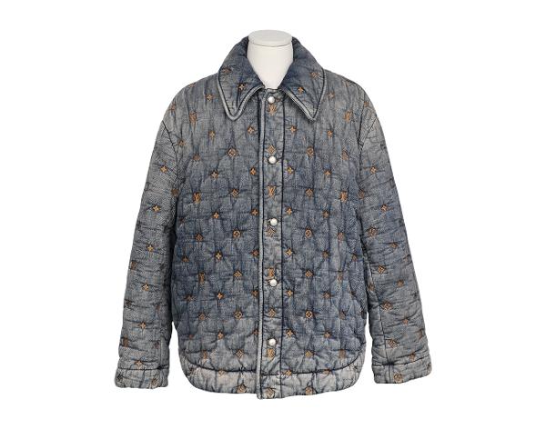 루이비통 패디드 데님 모노그램 오버 셔츠 인디고 2XL