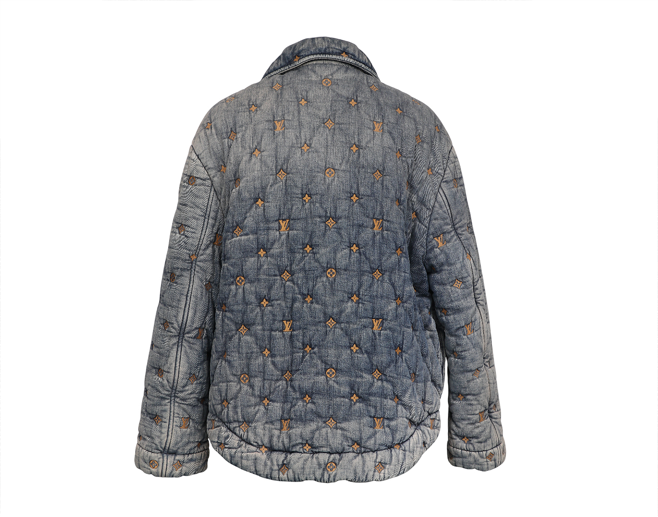 루이비통 패디드 데님 모노그램 오버 셔츠 인디고 2XL