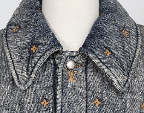 루이비통 패디드 데님 모노그램 오버 셔츠 인디고 2XL