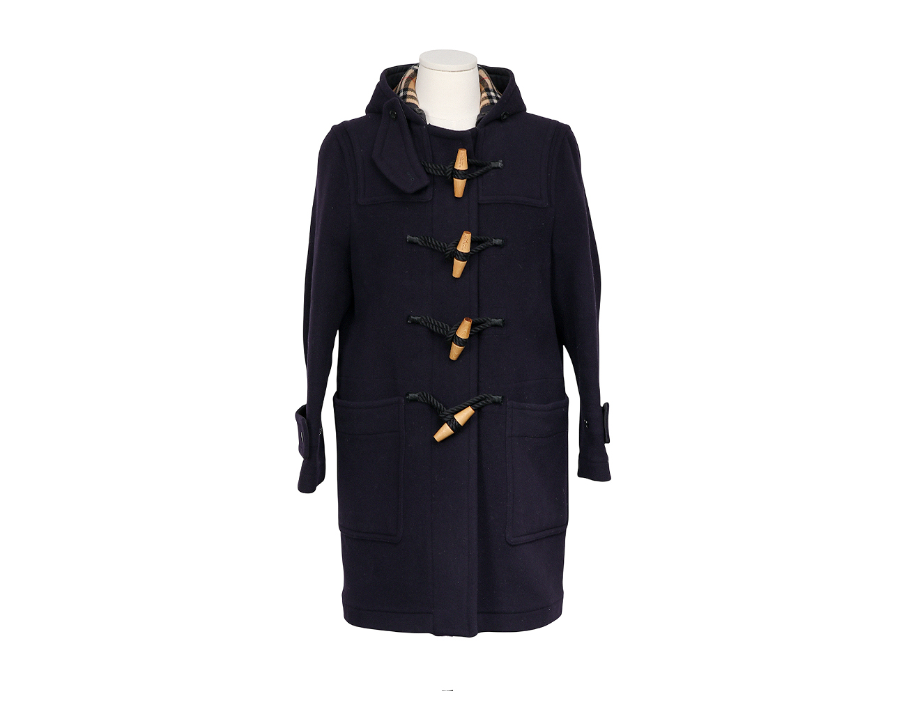 버버리 후드 더플 코트 네이비 48