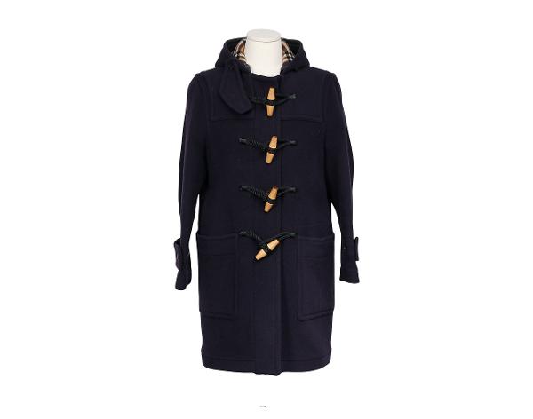 버버리 후드 더플 코트 네이비 48