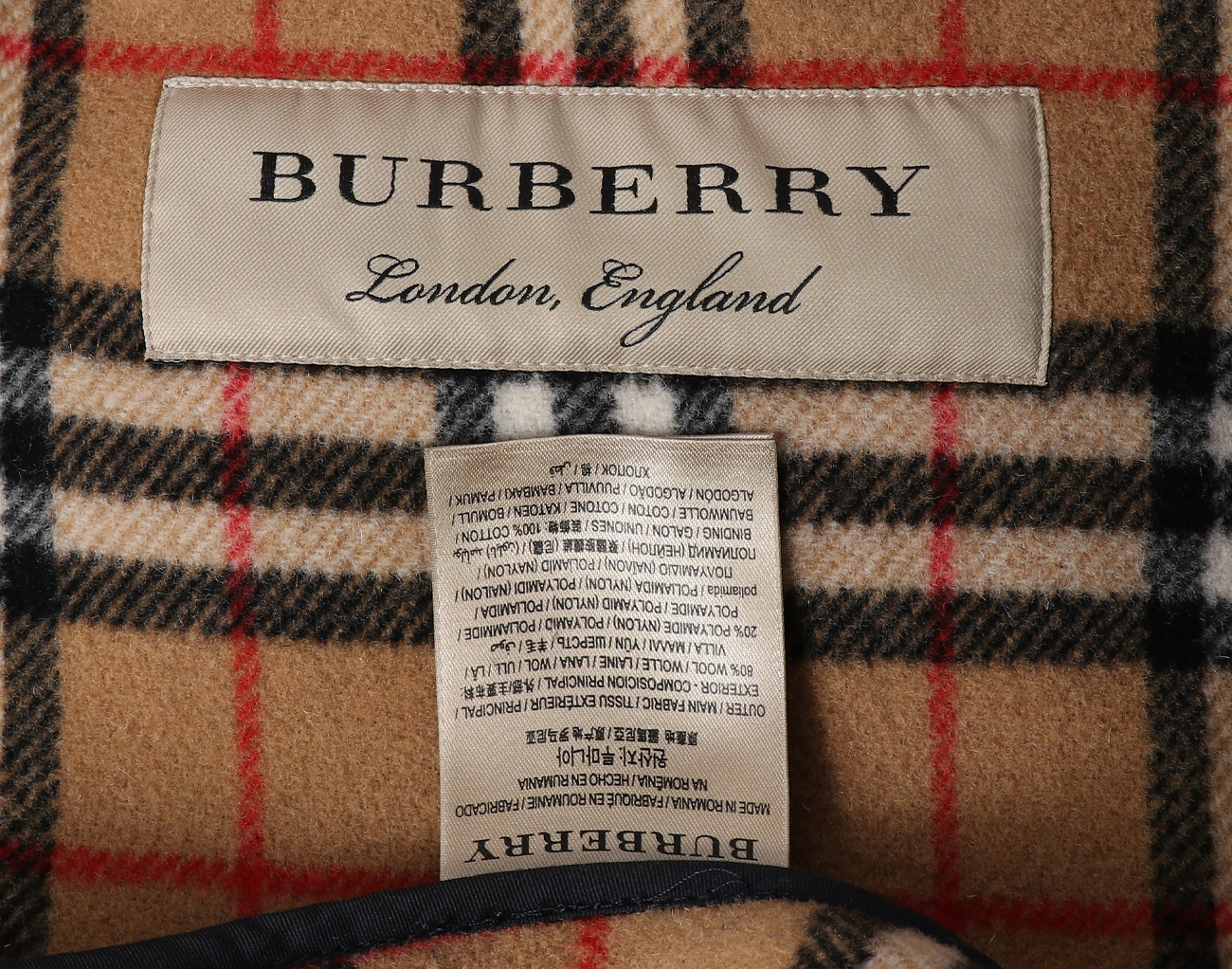 버버리 후드 더플 코트 네이비 48