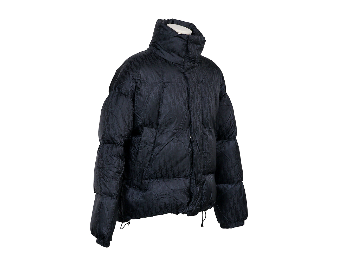 디올 오버사이즈 오블리크 자카드 다운 재킷 블랙 50