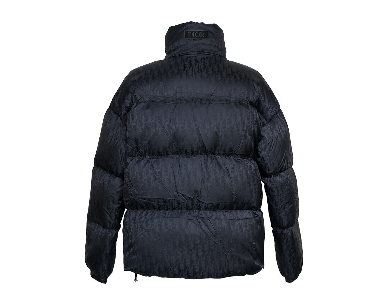 디올 오버사이즈 오블리크 자카드 다운 재킷 블랙 50