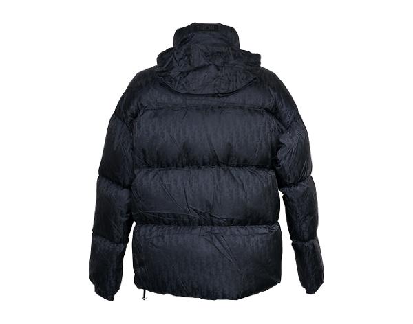 디올 오버사이즈 오블리크 자카드 다운 재킷 블랙 50