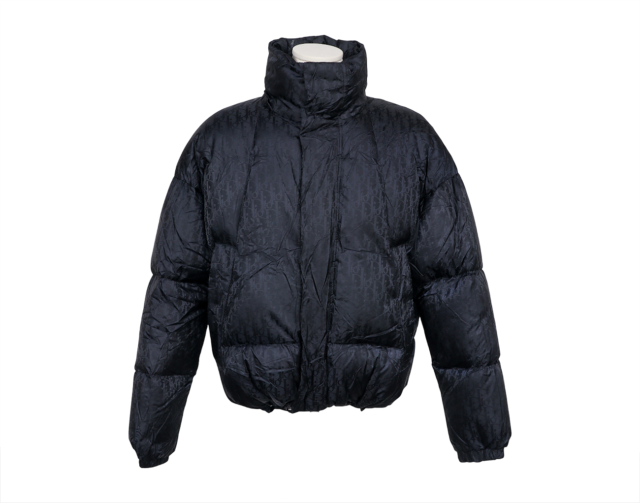 디올 오버사이즈 오블리크 자카드 다운 재킷 블랙 50