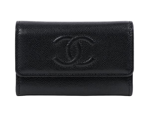 샤넬 26C CC 플랩 카드 홀더 블랙