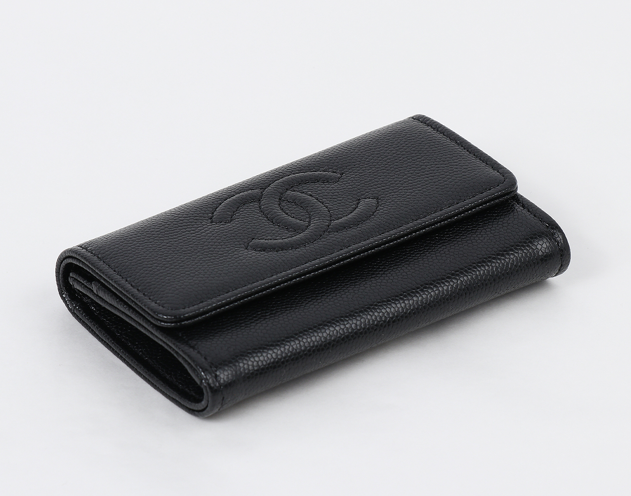 샤넬 26C CC 플랩 카드 홀더 블랙