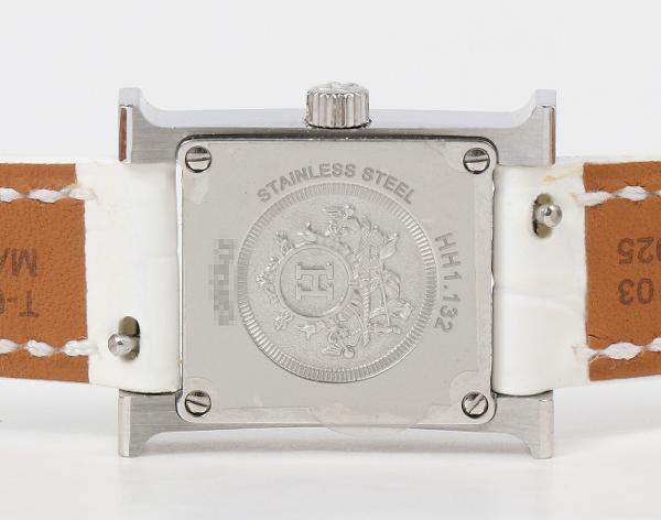 에르메스 H 아워 워치 미니 스틸 다이아몬드