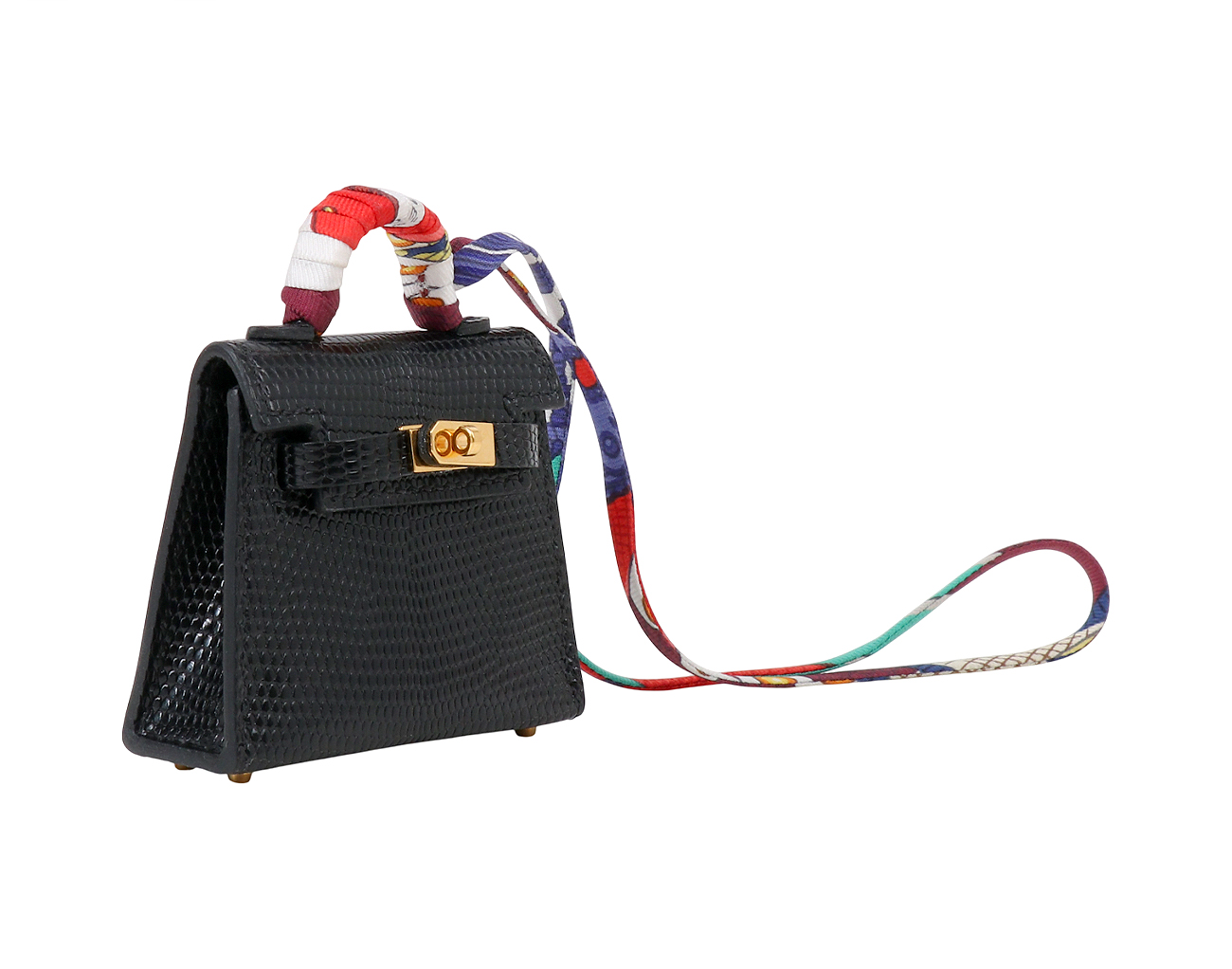 에르메스 켈리 트윌 참 닐로티쿠스 리자드 블랙 금장 U