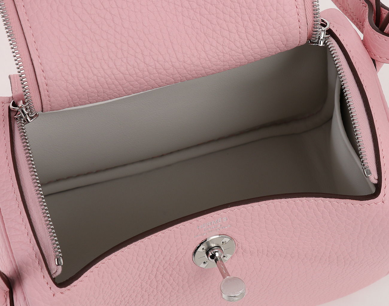 에르메스 미니 린디 II 로즈 사쿠라 은장 K