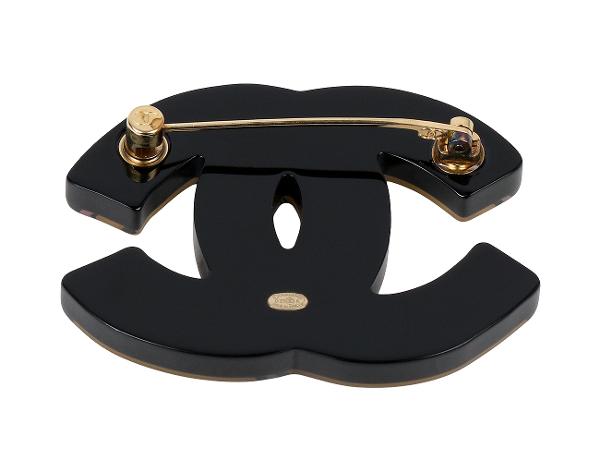 샤넬 핸드라이튼 CC 브로치 옐로우 핑크 블랙