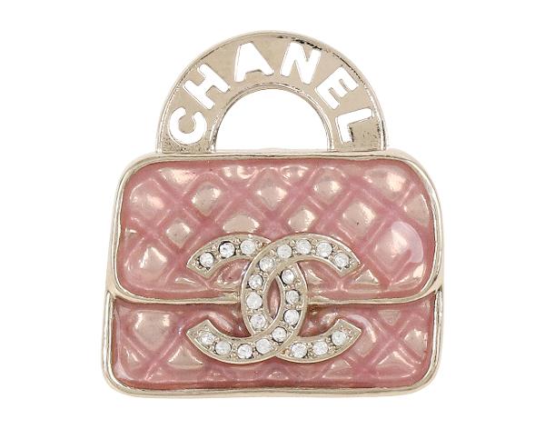 샤넬 CC 핸드백 브로치 핑크 샴페인골드