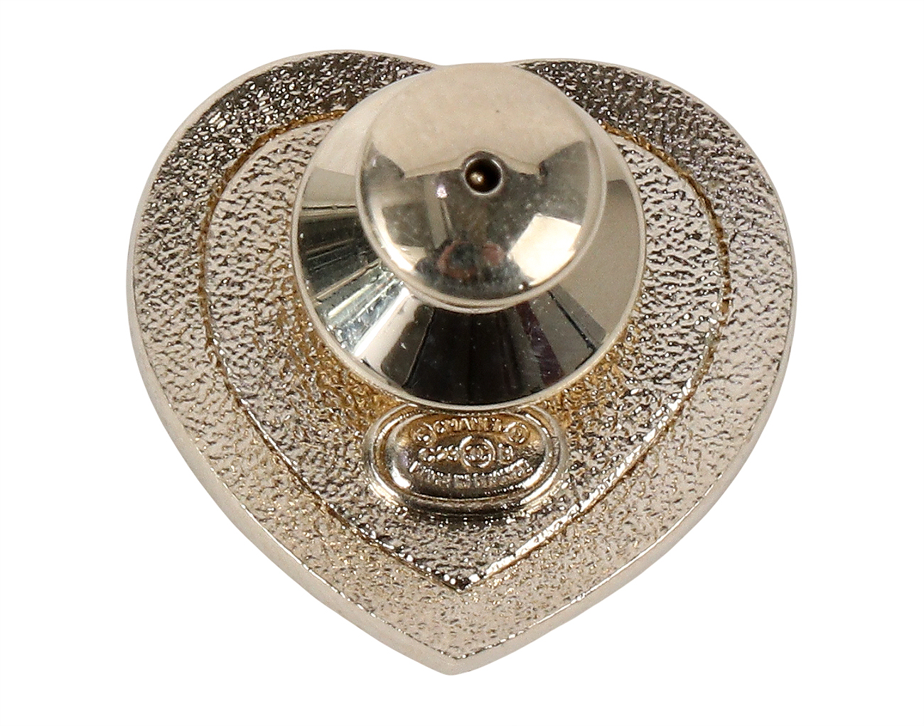 샤넬 크리스탈 하트 CC 브로치 블랙 샴페인골드