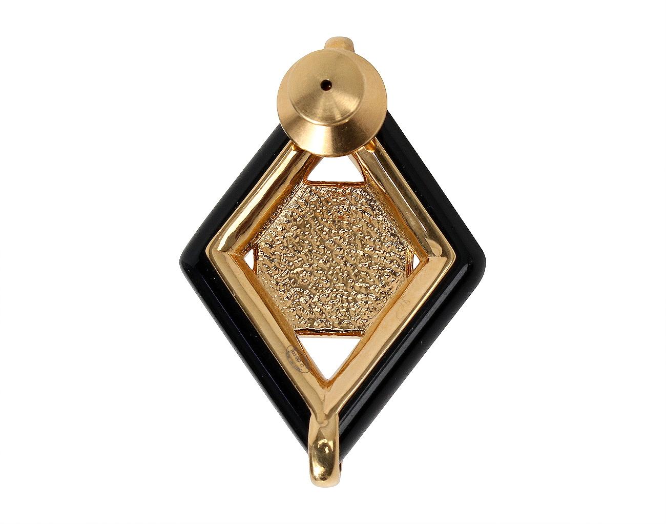 샤넬 롬버스 잼스톤 CC 브로치 블랙 레드 금장