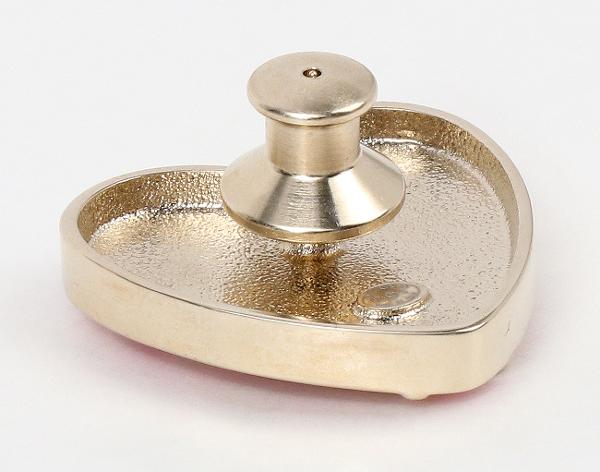 샤넬 스트라스 CC 하트 브로치 핑크 샴페인골드