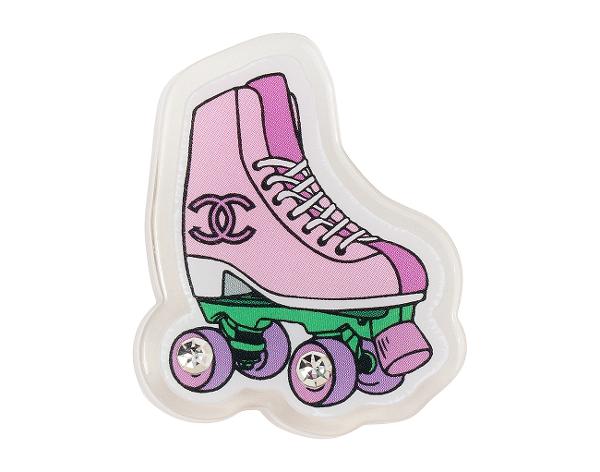 샤넬 크리스탈 롤러 스케이트 신발 브로치 멀티컬러
