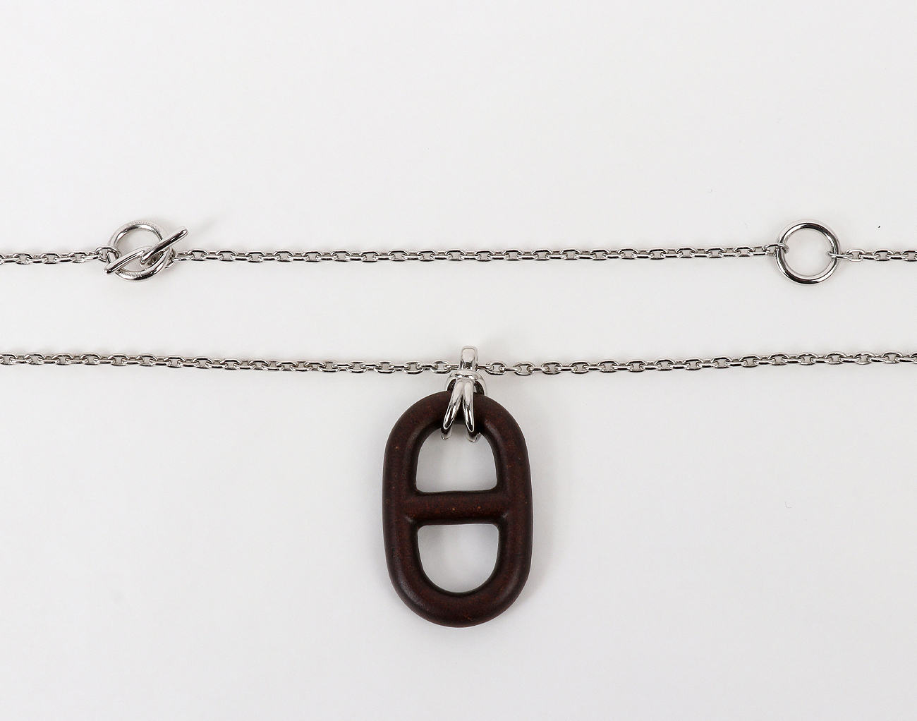 에르메스 샹달 불카늄 네크리스 브룬 은장