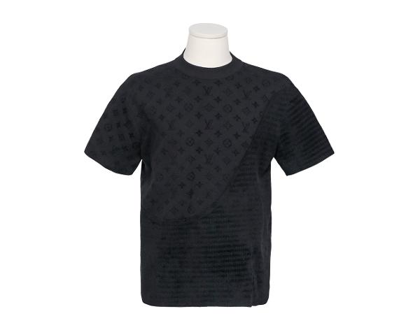 루이비통 그래픽 자카드 숏 슬리브 크루넥 블랙 S