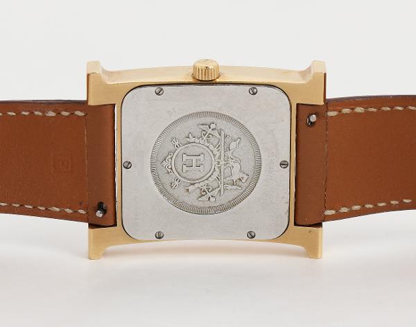 에르메스 H 아워 워치 라지 옐로우골드 골드 체스트넛