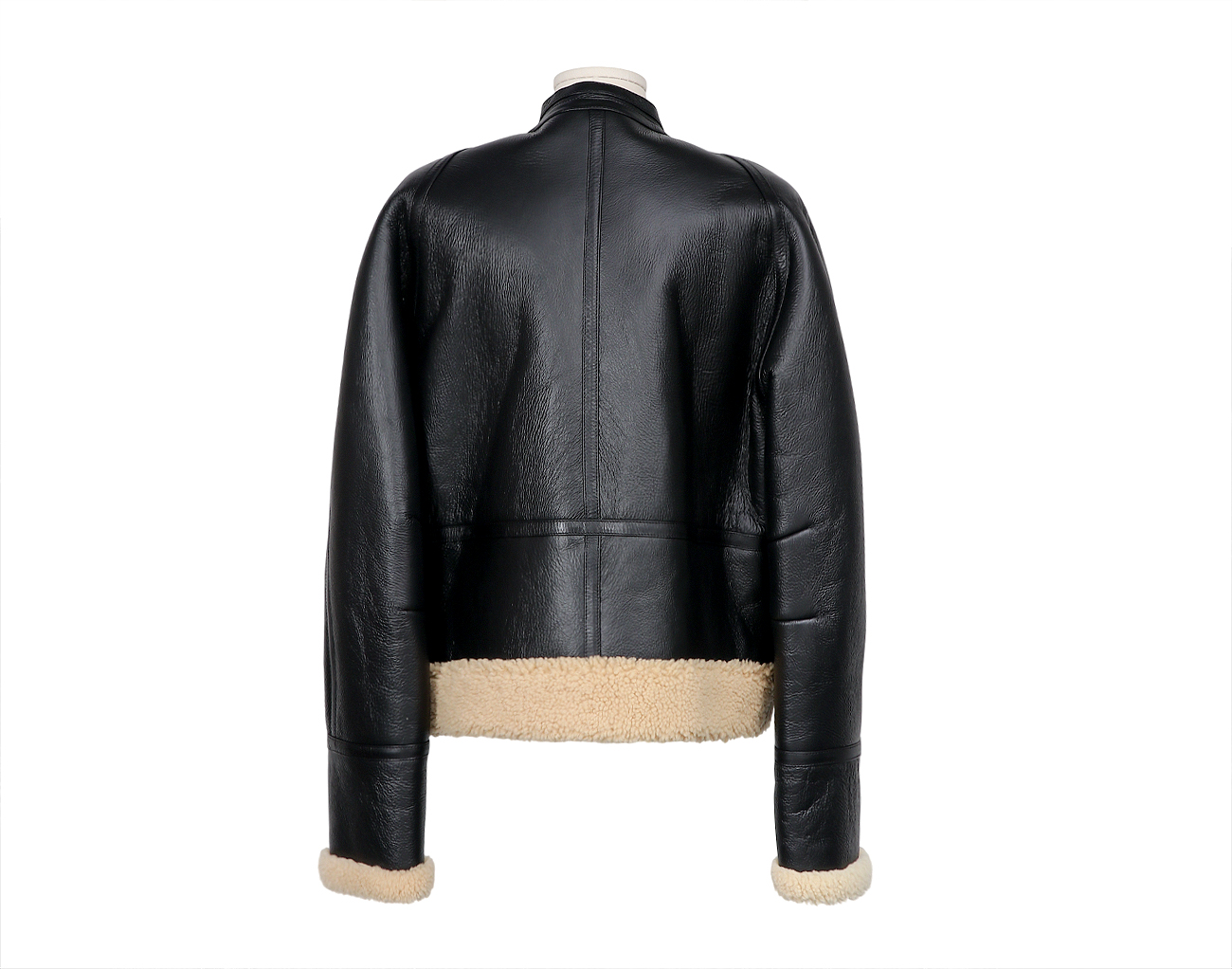 셀린느 레더 시어링 봄버 재킷 블랙 40