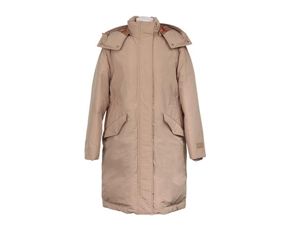 버버리 레이번 롱 다운 재킷 카멜 M