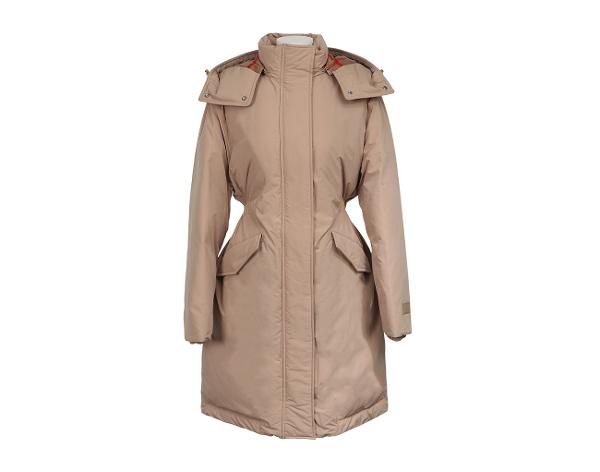 버버리 레이번 롱 다운 재킷 카멜 M