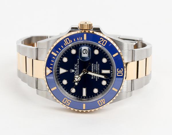 로렉스 서브마리너 41mm 옐로우골드 콤비 블루 다이얼 126613LB