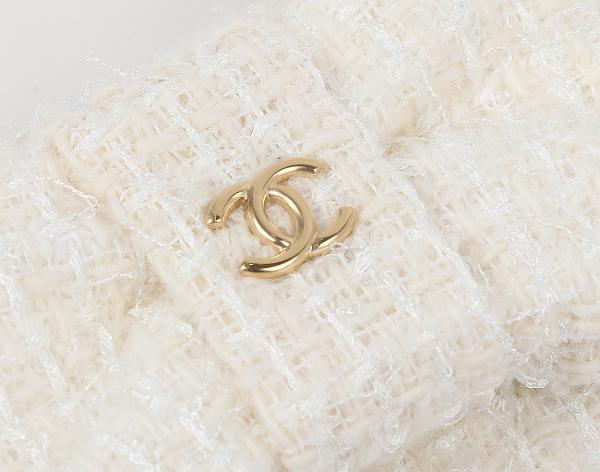 샤넬 트위드 리본 카드 홀더 아이보리 금장